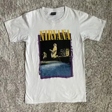 NIRVANA 티셔츠 밴딩 티 화이트
