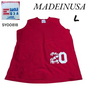 USA제 EAGLE USA 구제 의류 프린트 탱크탑 L 레드