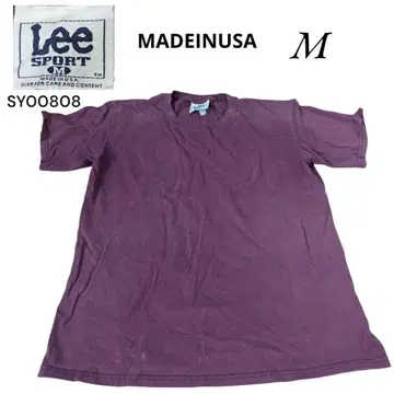 USA제 Lee 구제 의류 무지 반팔 티셔츠 M 퍼플