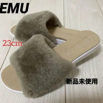 EMU Australia 베이지 퍼 슬라이드 샌들