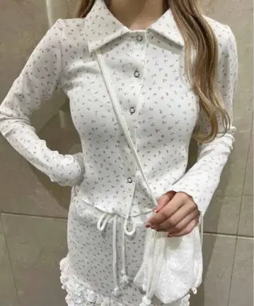 리틀 플라워 피치 가디건 리틀 플라워 프릴 스커트
