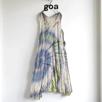 택 포함 미사용품 goa 고아 에스닉 롱 원피스 타이다이 패턴