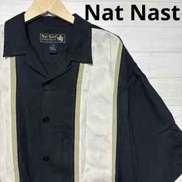 Nat Nast 너트 나스트 반팔 오픈 카라 셔츠 실크 XL