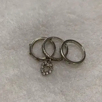 폴리 폴리 3줄 반지 하트
