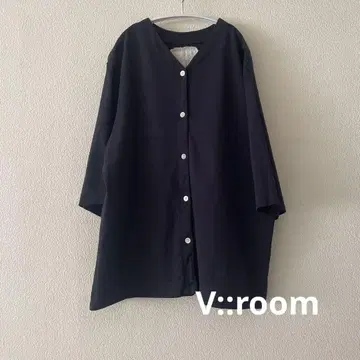 V::room 네이비 코튼 100% 넉넉하고 부드러운 심플 셔츠