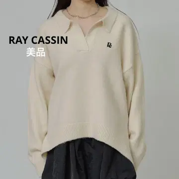 RAYCASSIN 크림색 니트 폴로 셔츠