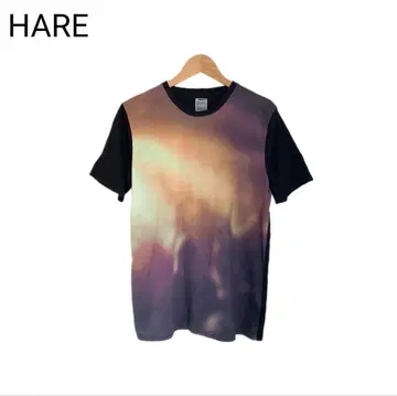 HARE 티셔츠 프린트 스트릿 모드 반팔 그라데이션 둥근넥 M