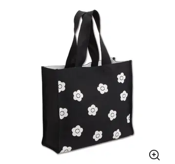 MARY QUANT 마리콴트 니트 자카드 데이지 토트 블랙