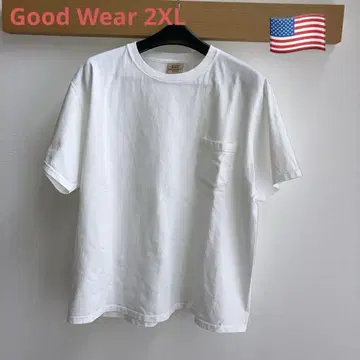 Good Wear 2XL 티셔츠 made in USA 화이트