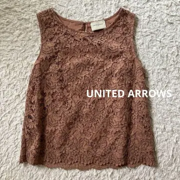 UNITED ARROWS 브라운 레이스 슬리브리스