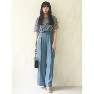 LAGUNAMOON 오버 레이스 와이드 팬츠 드레스
