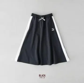 푸마 PUMA CORE HERITAGE 롱 스커트 블랙