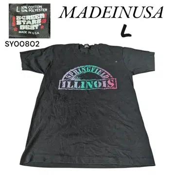 USA제 90년대 SPRINGFIELD ILLINOIS 수베니어 T 셔츠