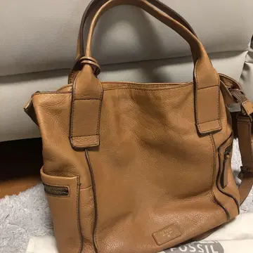 FOSSIL 브라운 가죽 숄더백