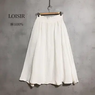 택 포함 새상품 로와즈르 LOISIR 린넨 100% 이너 스커트 린넨