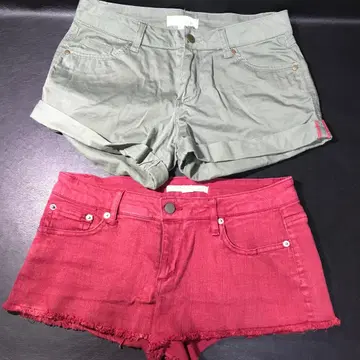 ZA155 Forever21 숏팬츠 레드 카키 26 사이즈 2개