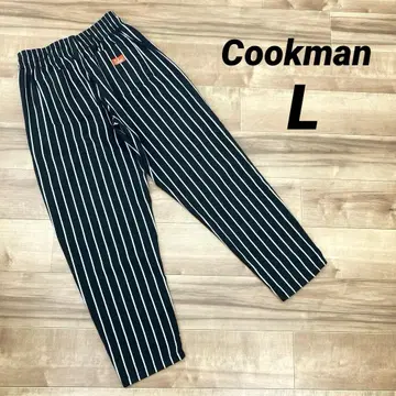 Cookman 쿠쿠맨 셰프 팬츠 L 스트라이프 블랙