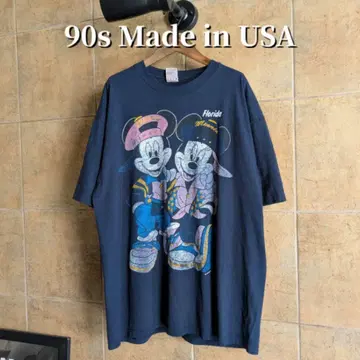 90s USA제 페이드 미키 디즈니 티셔츠 싱글 스티치