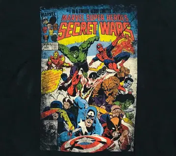 마블/SECRET WARS 티셔츠 XL MARVEL 아메리칸 코믹스