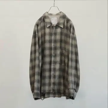 ANCELLM 옴브레 체크 셔츠 25SS 브라운 1