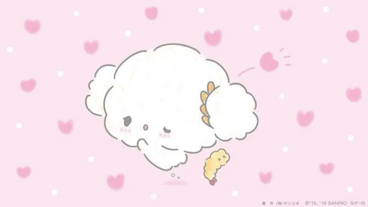 산리오 시로네코 발레리나 헤어클립 앞머리 핀 마스코트 인형