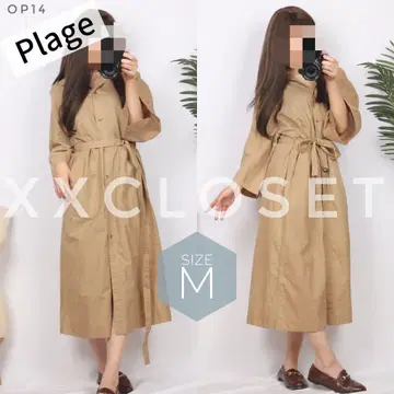 op14 완판템 plage 2way 롱 셔츠 원피스 코튼 린넨