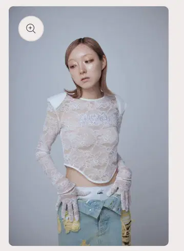 레이스 장갑 톱 (화이트)