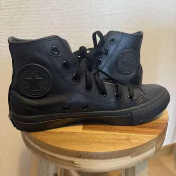 CONVERSE ALLSTAR 가죽 하이컷 스니커즈 블랙