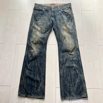 Y2K 00s 부츠 컷 데님 팬츠 오니히게 BLUEWAY 블루웨이