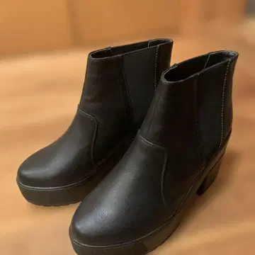 Duzzlin 블랙 사이드 고어 부츠 하이 힐