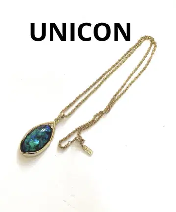 UNICON 빈티지 롱 목걸이 유니콘 골드 스톤
