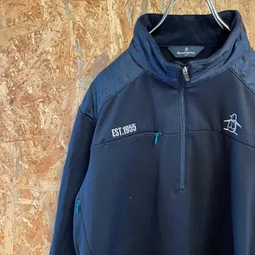 AE8268 Munsing wear 하프 지퍼 긴팔 트레이닝복 블랙