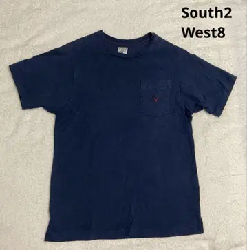 South2West8 가슴 포켓 원 포인트 티셔츠 반팔 여성용 S