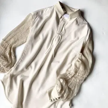 Mame Kurogouchi 볼륨 슬리브 블라우스 마메쿠로구치