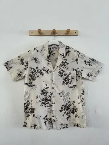 80s MADE IN PARADISE 하와이산 대나무 패턴 알로하 셔츠