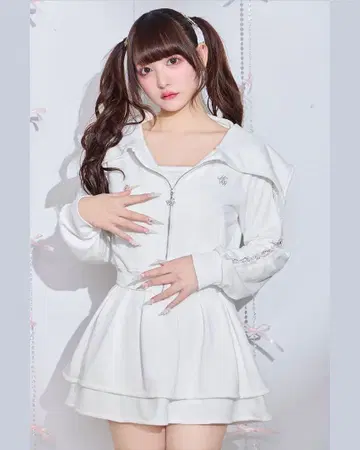 ~12일까지 한정 가격 인하] 세일러 카라 레이스 라인 셋업 미셸마카