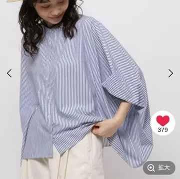 니코앤드 케어이지 코타트 턱 셔츠 스트라이프 블라우스 돌먼