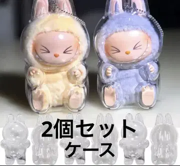 러브부 클리어 케이스 보호 케이스 2개 세트 LABUBU 커버 스탠드