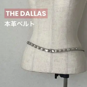 TheDallas 미사용 새상품 가죽 벨트 천연 가죽 화이트 스터드