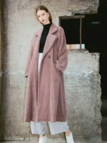 라벨 에뛰드 코듀로이 코트 BELLE VINTAGE 핑크