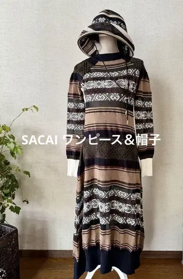 SACAI 썸머 코튼 원피스 모자 세트
