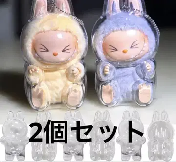 러브부 클리어 케이스 보호 케이스 2개 세트 LABUBU 커버 스탠드
