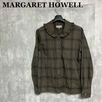 MARGARET HOWELL 실크 혼방 프릴 옷깃 블라우스 2