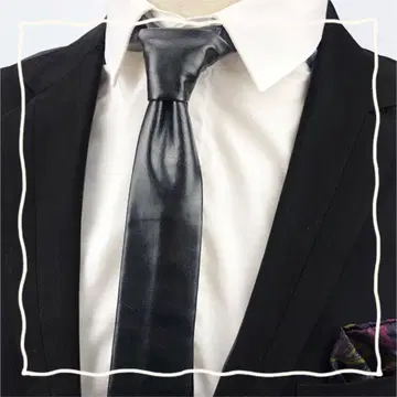 가죽 넥타이 블랙 세련된 선물 블랙