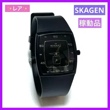 가동 제품 스카겐 SKAGEN 손목시계 남성용/여성용 스퀘어 블랙