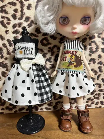 아이시 인형 브라이스 도트 스트라이프 옷 갈아입기 세트