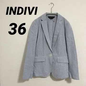 INDIVI 인디비 시어서커 테일러드 자켓 싱글 린넨 36