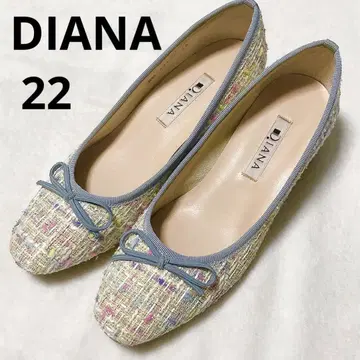 DIANA 펌프스 트위드 멀티 컬러 리본 22cm 봄/여름