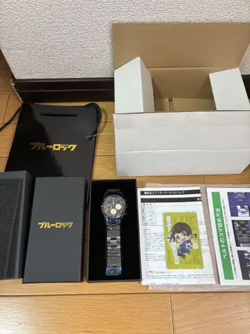 "블루 록" 하치라쿠 크로노그래프 손목시계 블랙