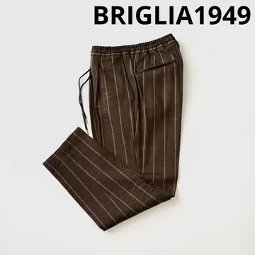 BRIGLIA1949 브릴리아 1949 린넨 스트라이프 셔링 팬츠
